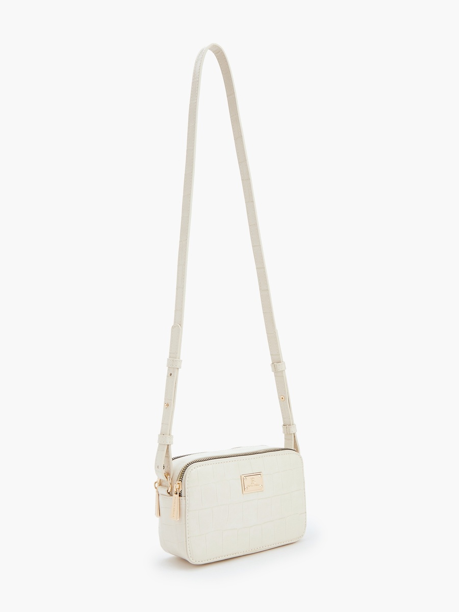 Textured Crossbody Bag with Adjustable Strap