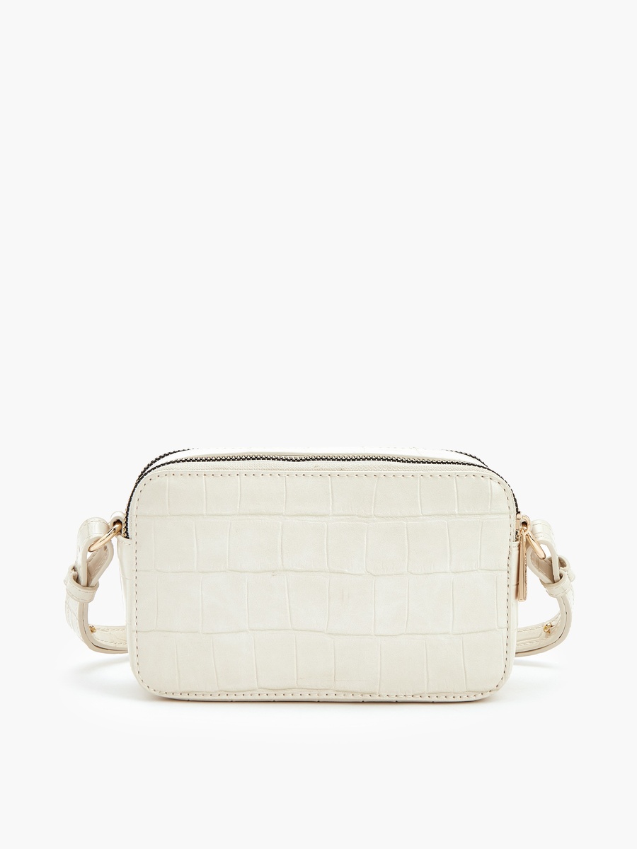 Textured Crossbody Bag with Adjustable Strap