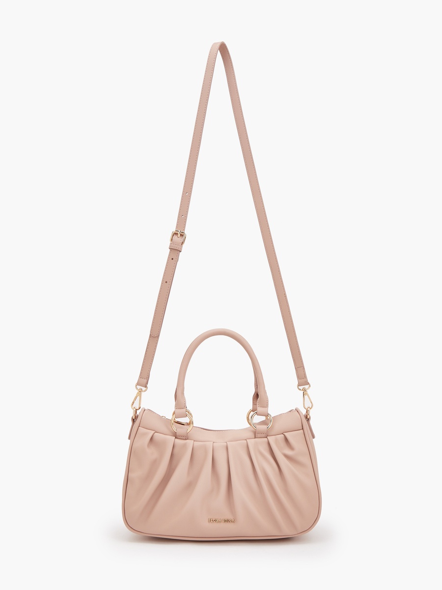 Pleated Tote Bag with Detachable Strap