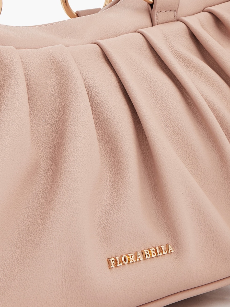 Pleated Tote Bag with Detachable Strap