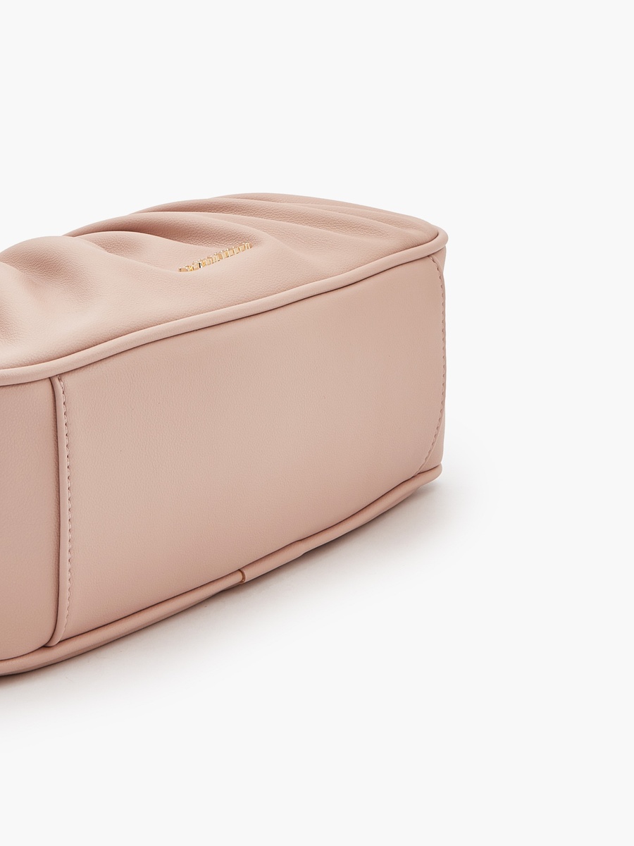 Pleated Tote Bag with Detachable Strap