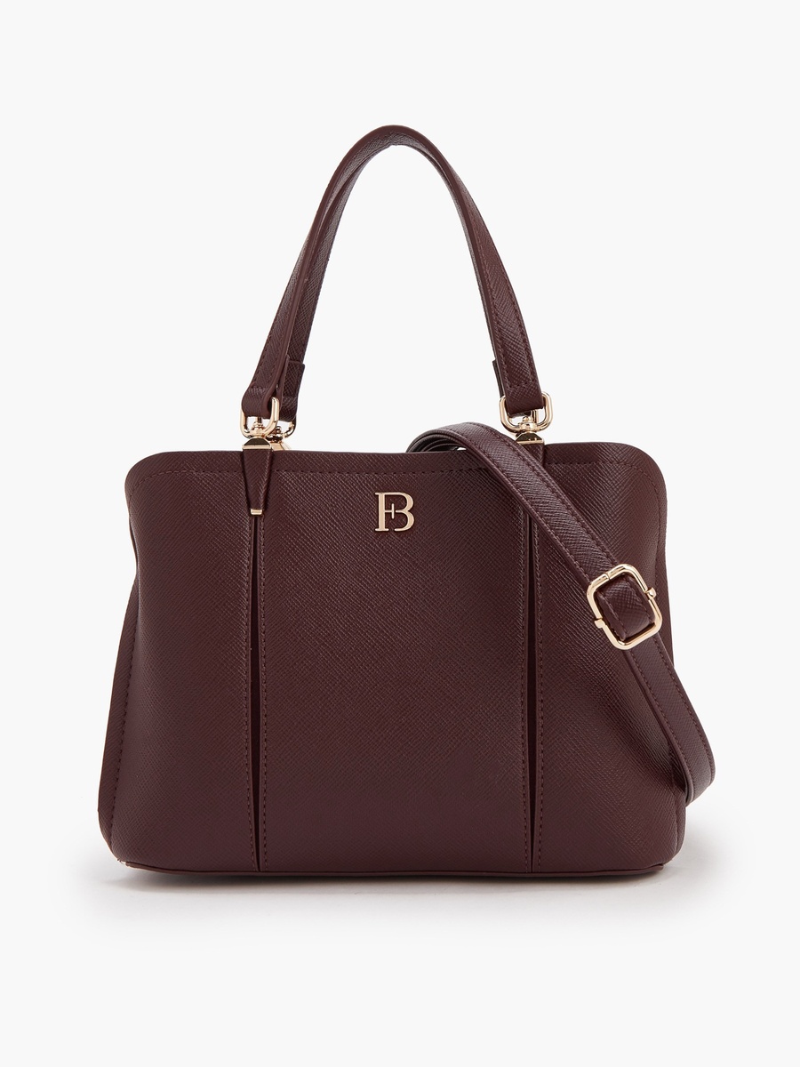 Solid Tote Bag with Detachable Strap