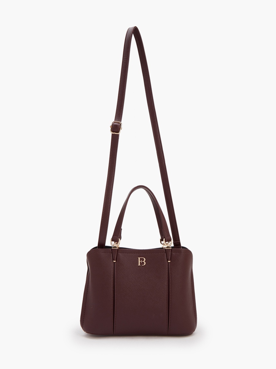 Solid Tote Bag with Detachable Strap
