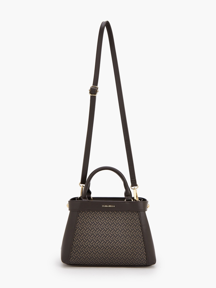 Monogram Print Tote Bag with Detachable Strap