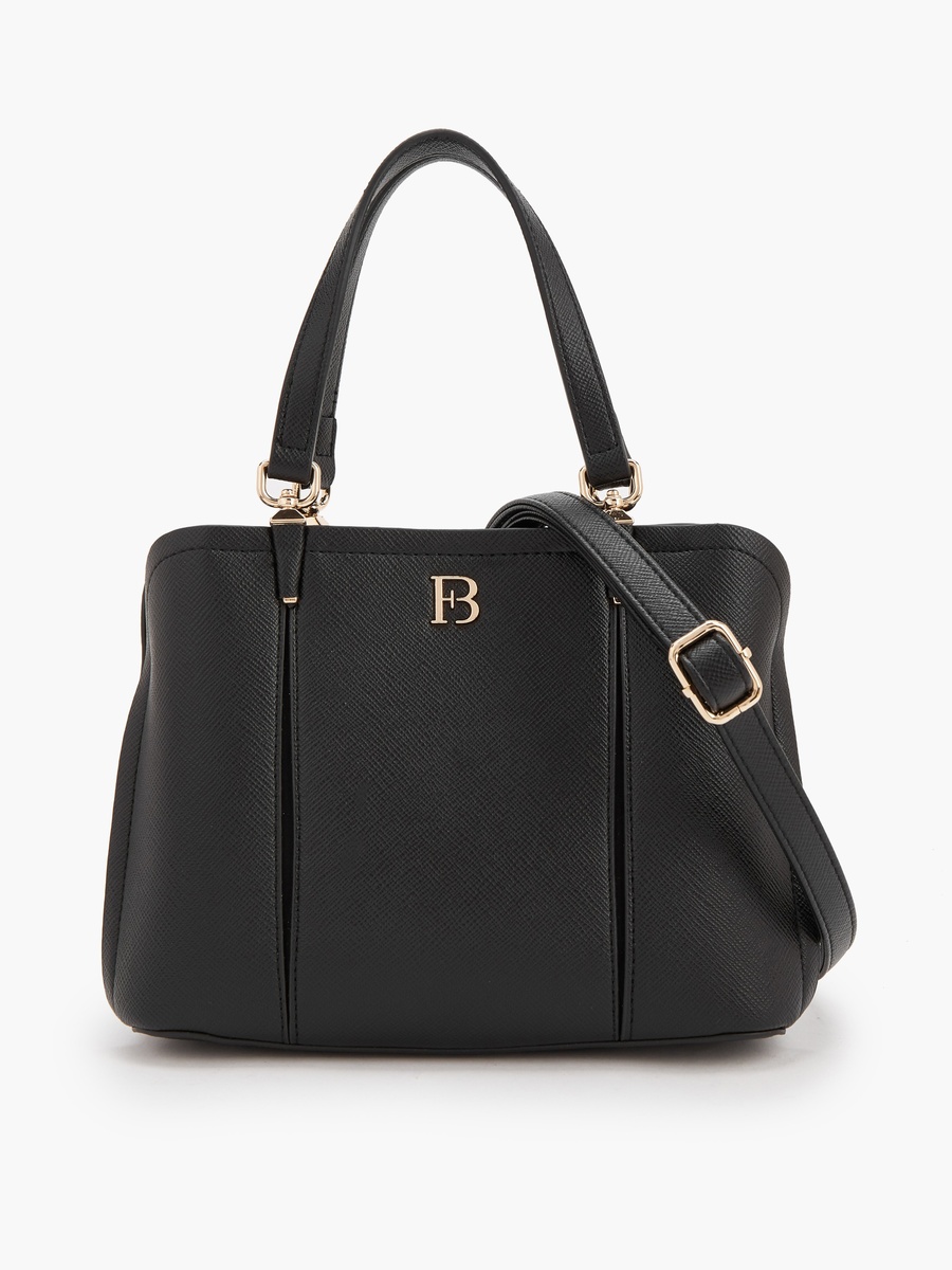 Solid Tote Bag with Detachable Strap