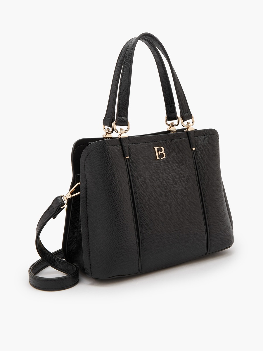 Solid Tote Bag with Detachable Strap