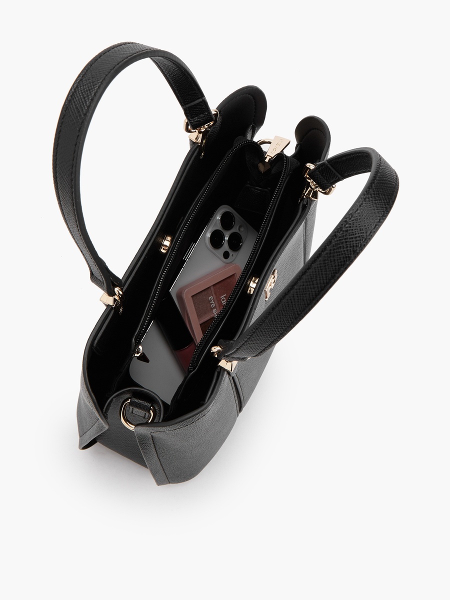 Solid Tote Bag with Detachable Strap