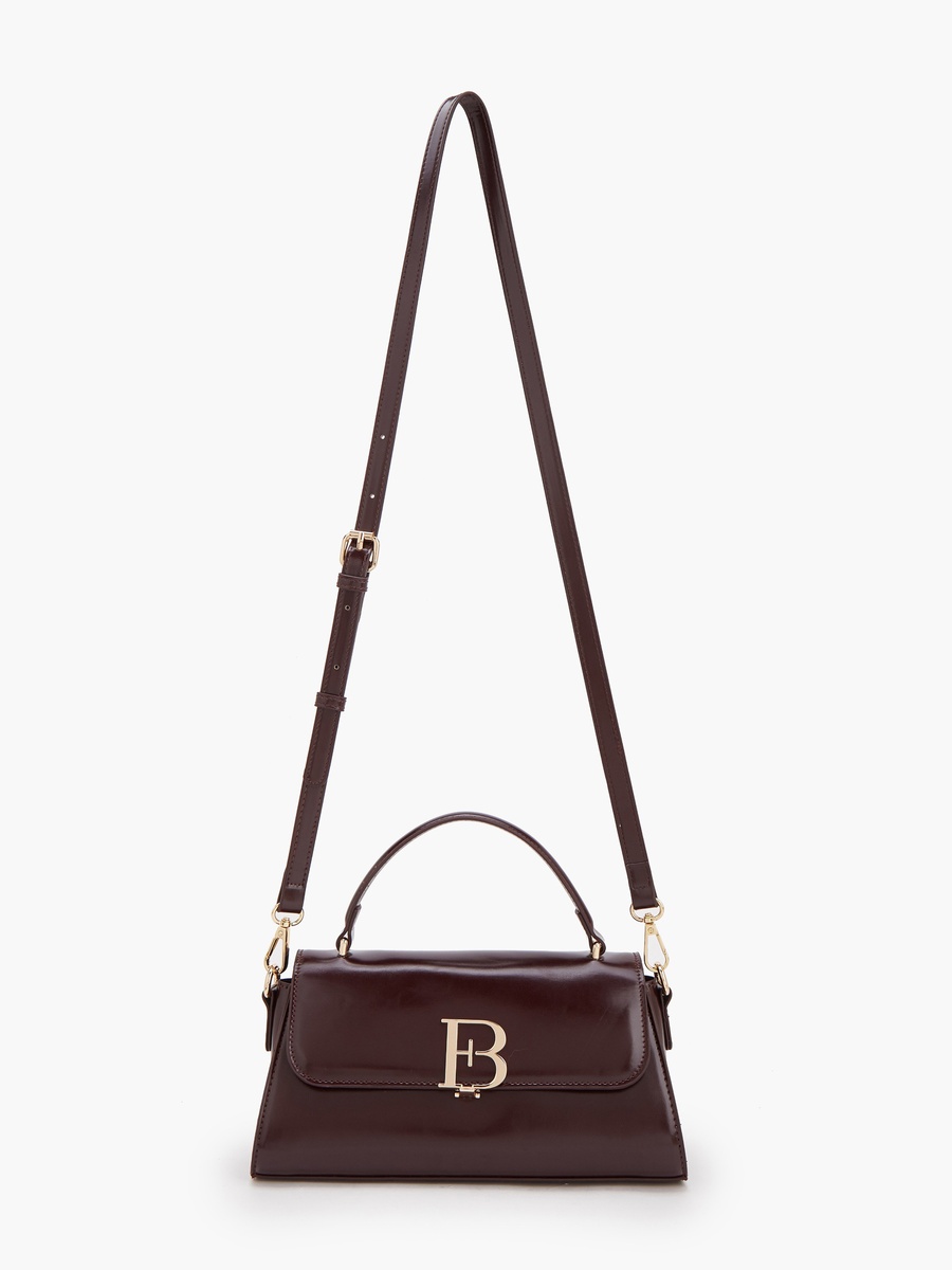 Solid Satchel Bag with Detachable Strap