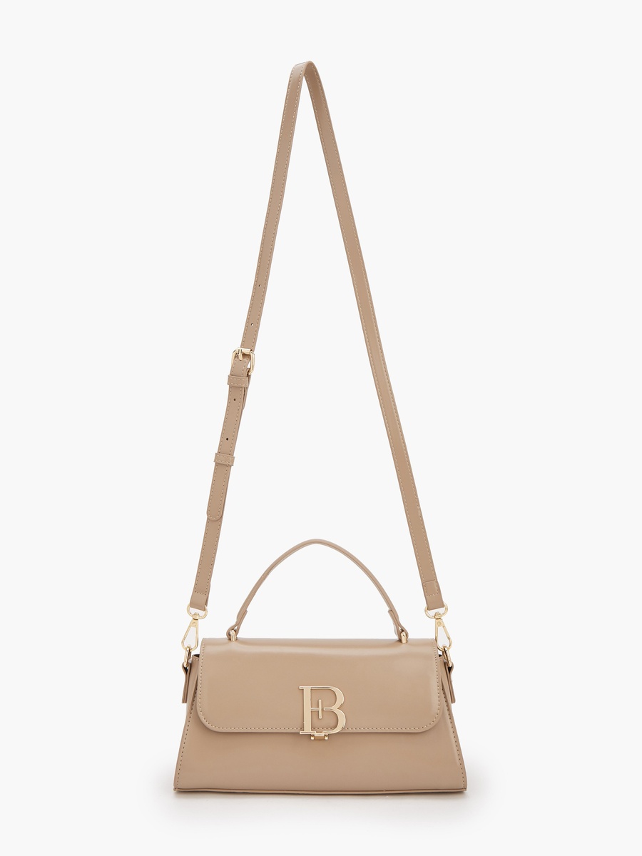 Solid Satchel Bag with Detachable Strap