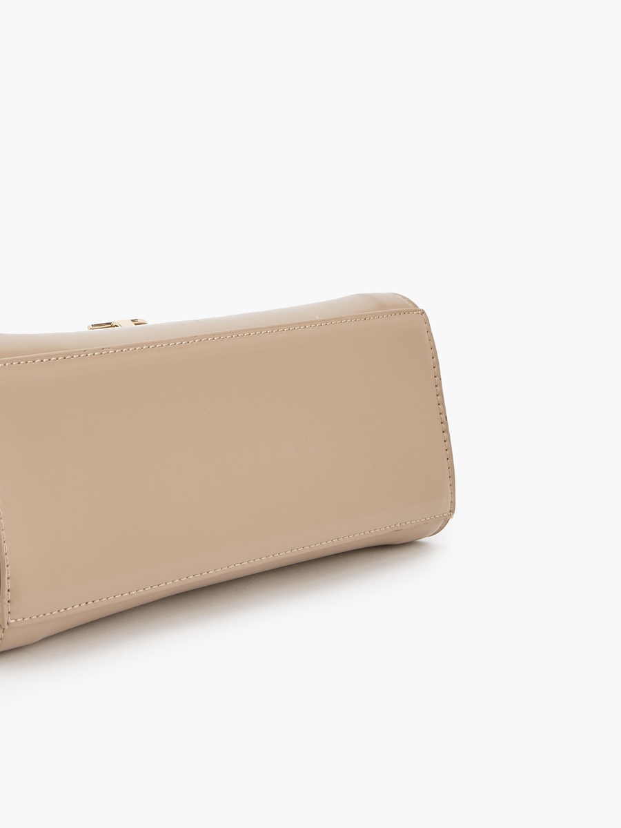 Solid Satchel Bag with Detachable Strap