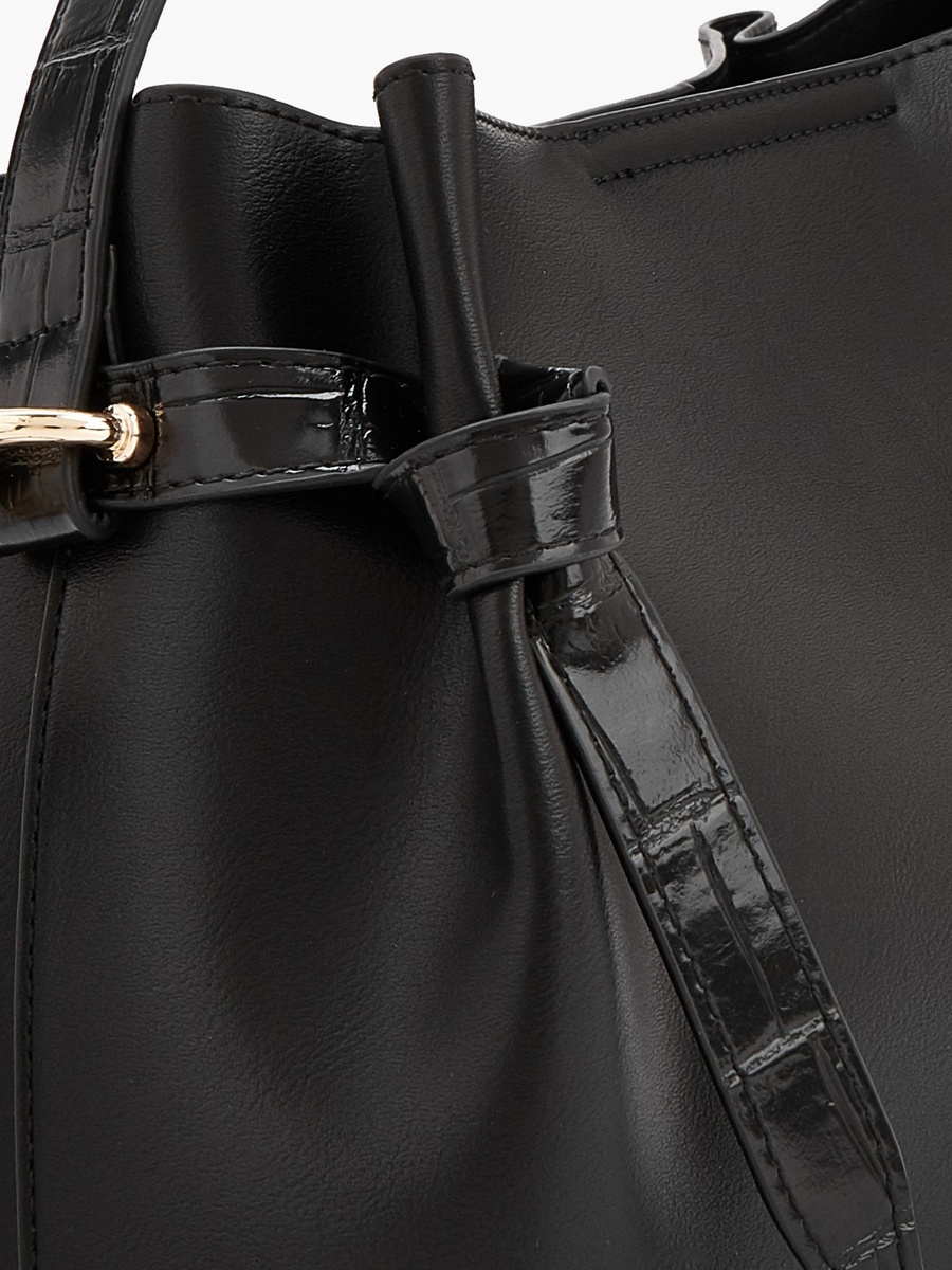 Solid Tote Bag with Detachable Shoulder Strap