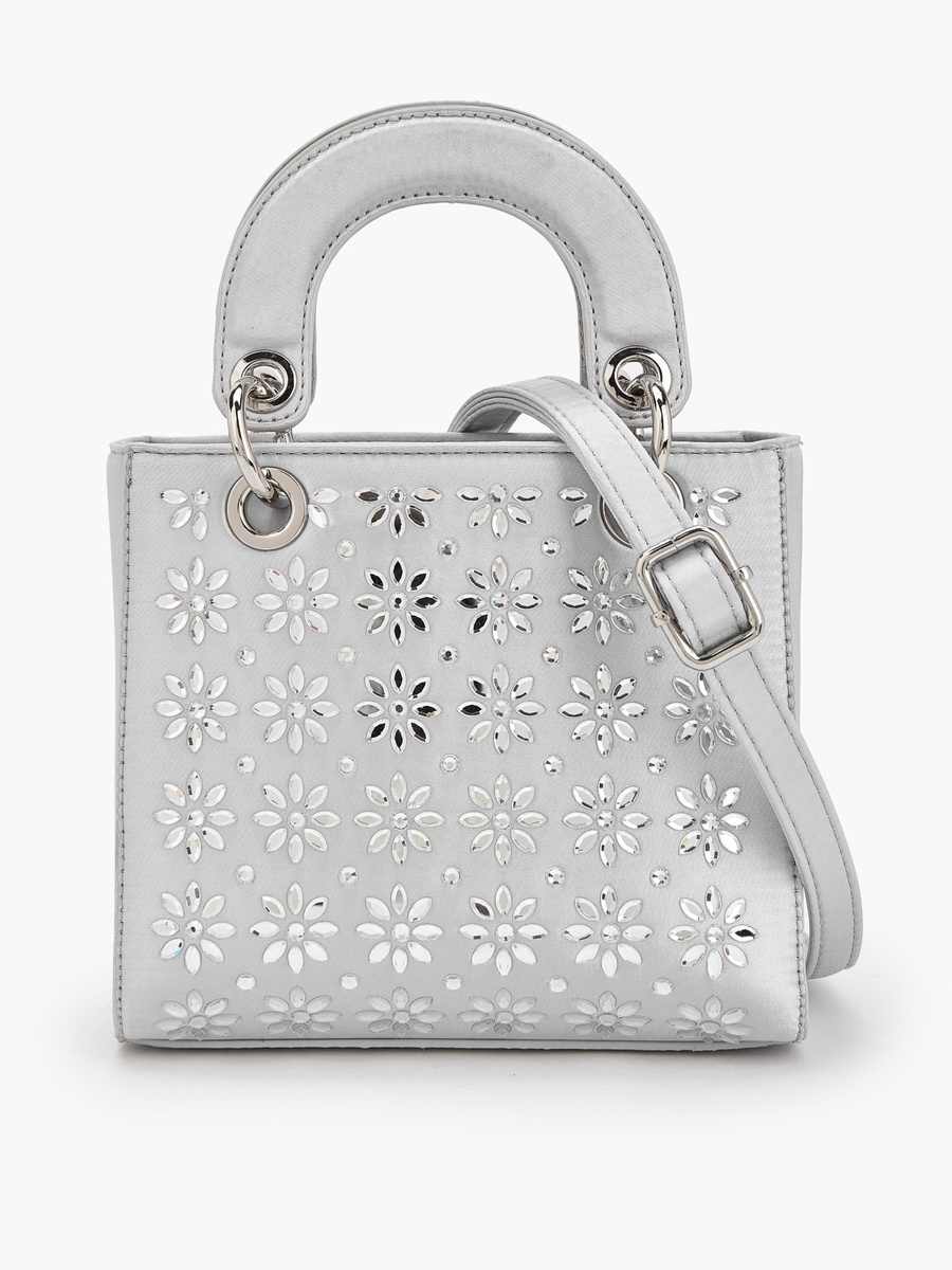 Textured Tote Bag with Detachable Strap