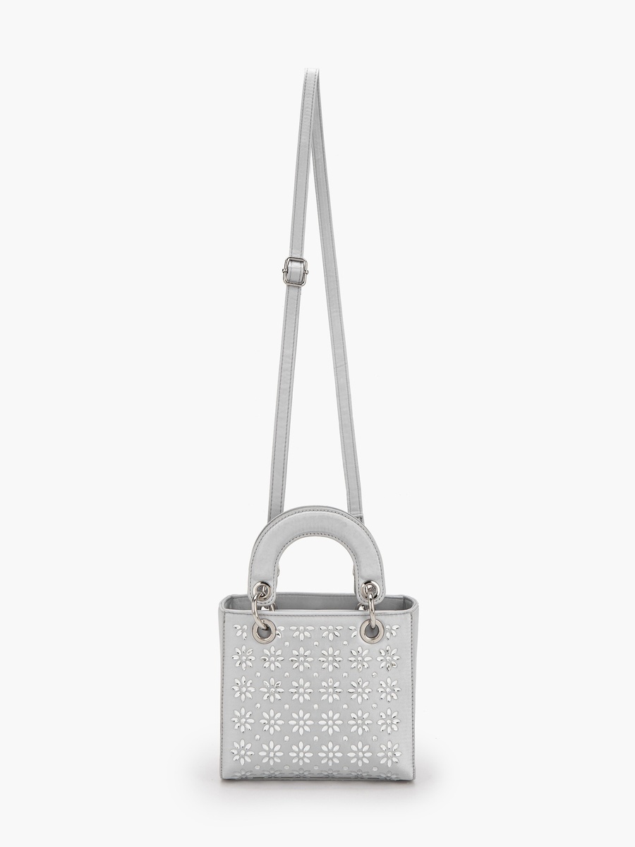 Textured Tote Bag with Detachable Strap