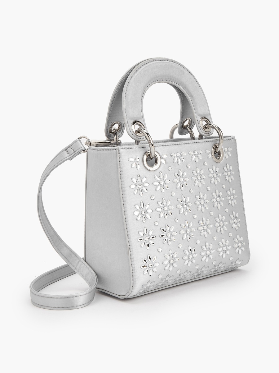 Textured Tote Bag with Detachable Strap