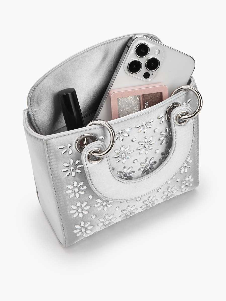 Textured Tote Bag with Detachable Strap