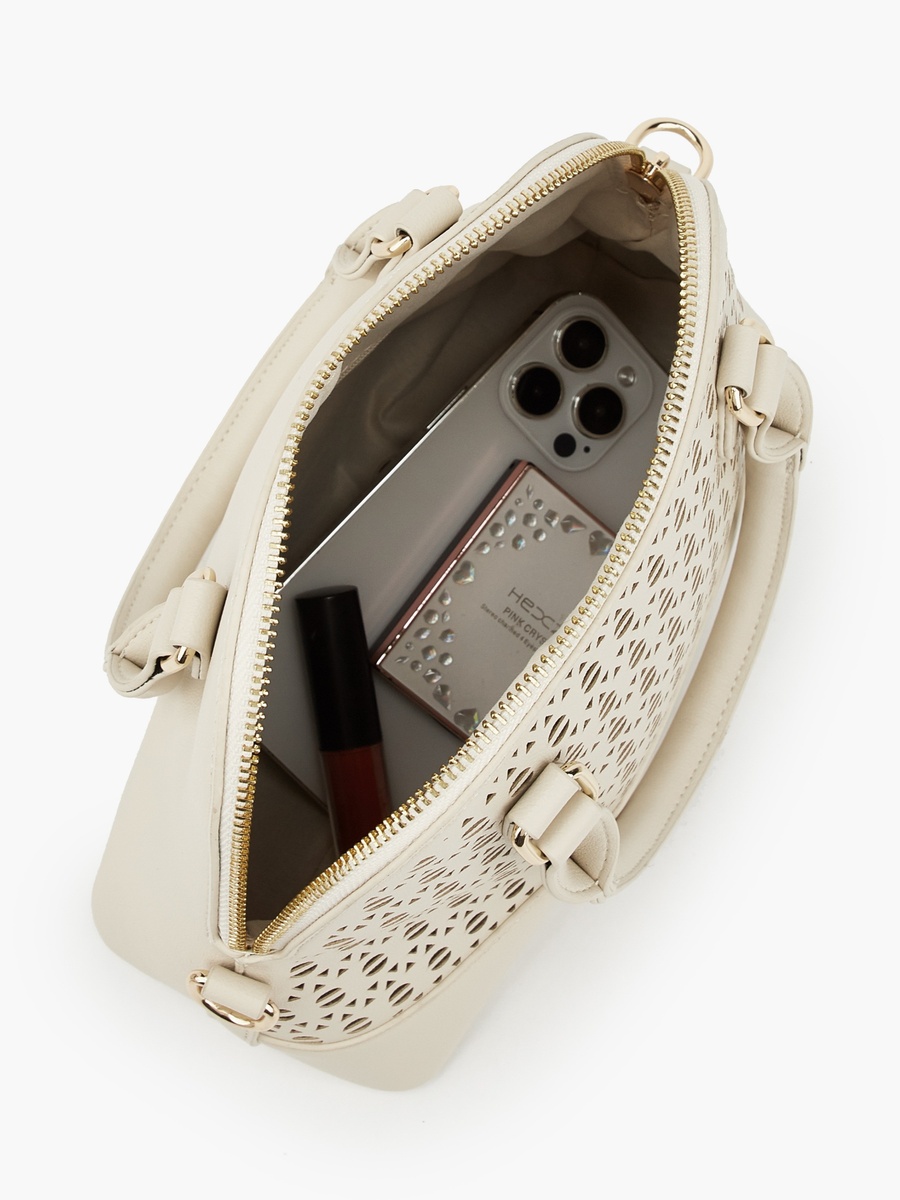 Laser Cut Satchel Bag with Detachable Strap