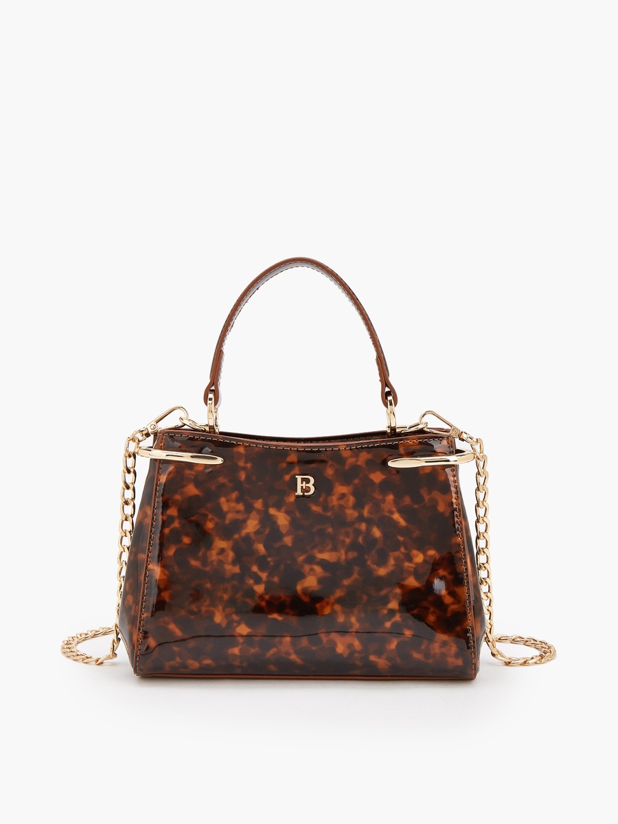 Solid Crossbody Bag with Chain Strap