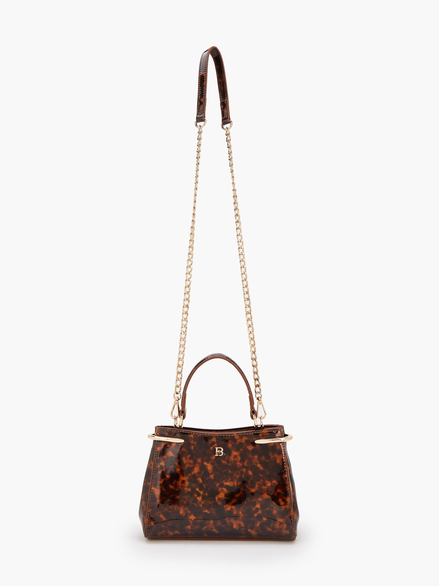 Solid Crossbody Bag with Chain Strap