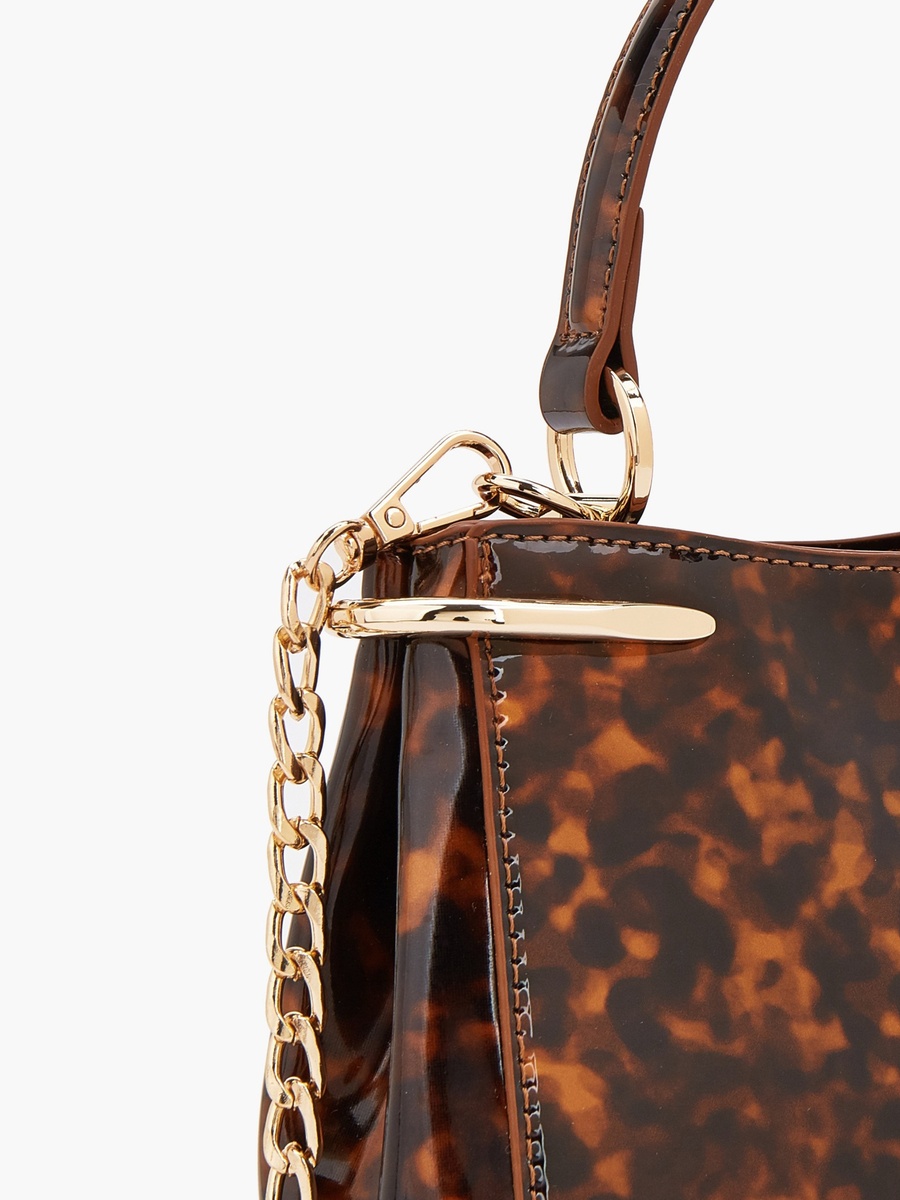 Solid Crossbody Bag with Chain Strap