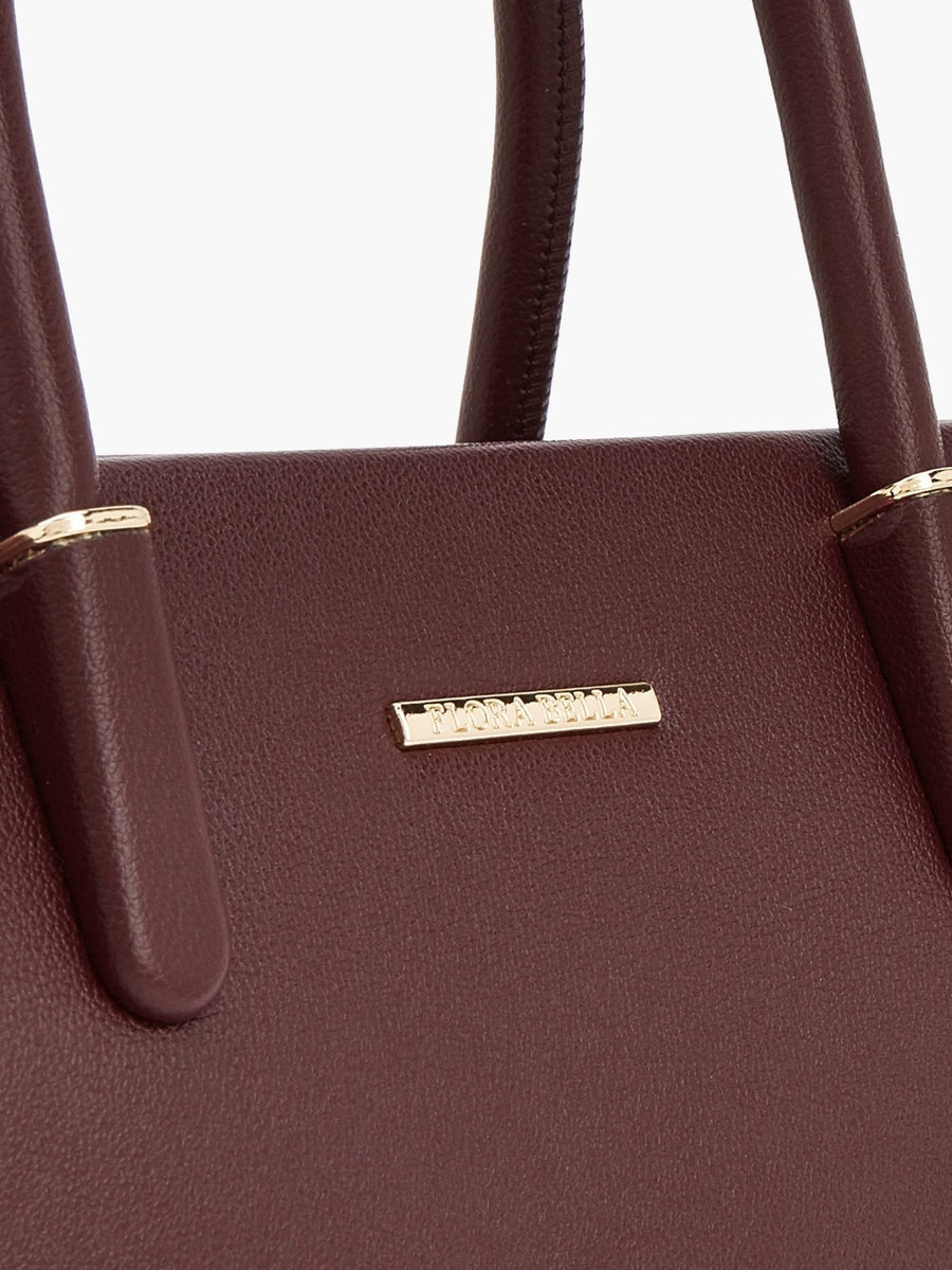 Solid Tote Bag with Detachable Strap