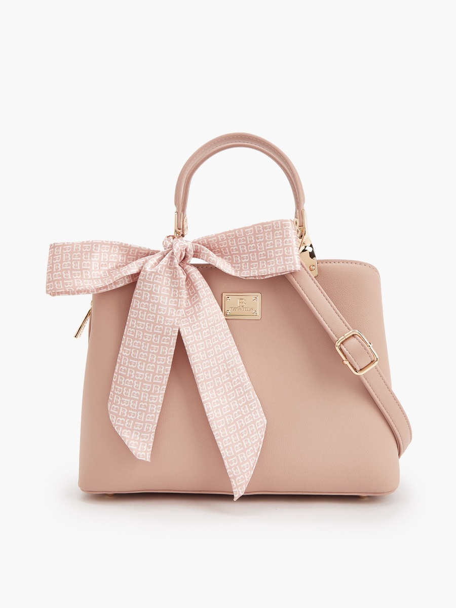 Bow Accent Tote Bags with Detachable Strap