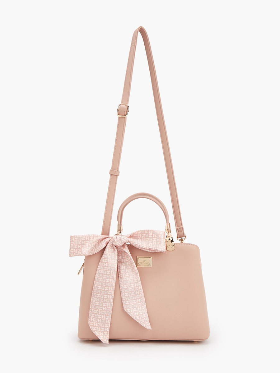 Bow Accent Tote Bags with Detachable Strap