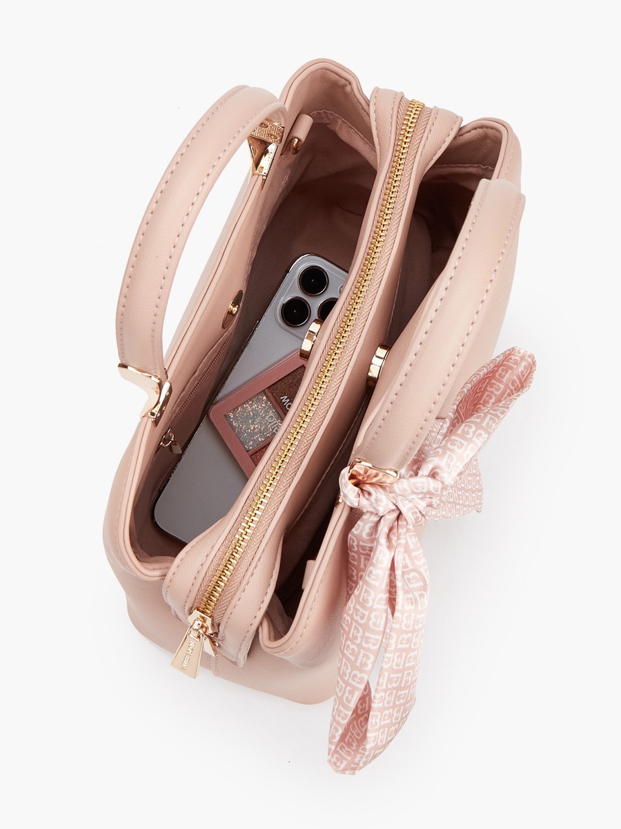 Bow Accent Tote Bags with Detachable Strap