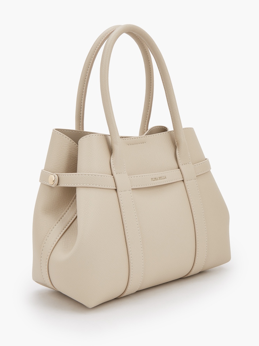 Textured Tote Bag with Removable Pouch