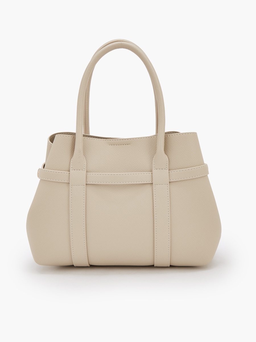Textured Tote Bag with Removable Pouch