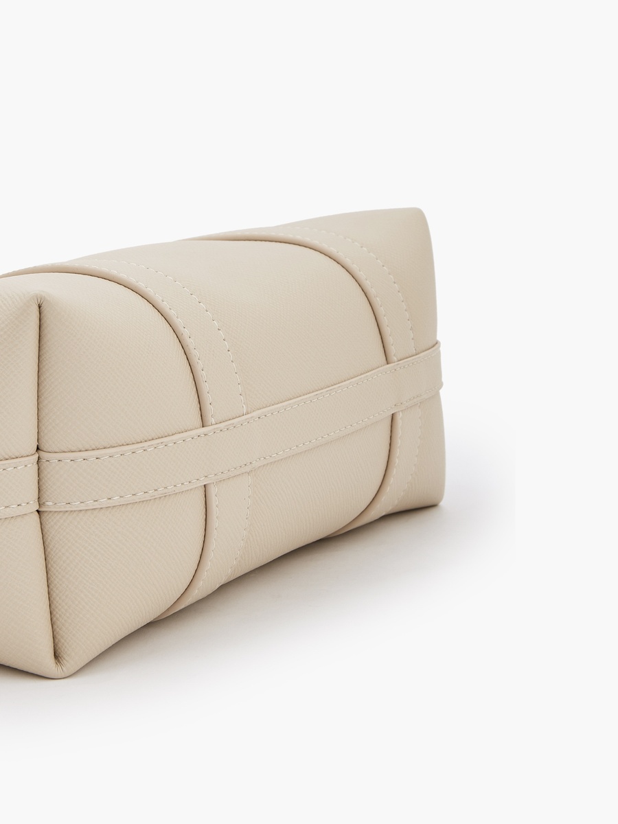 Textured Tote Bag with Removable Pouch