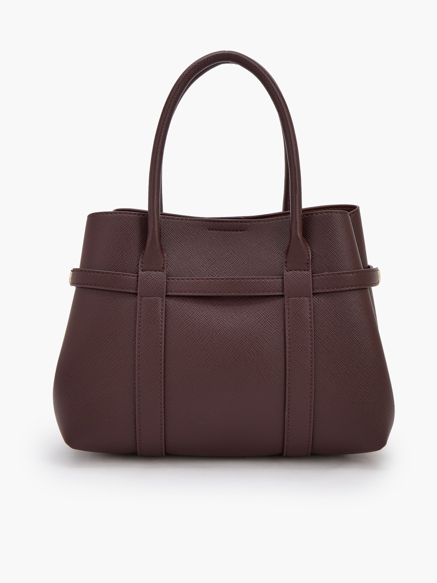 Textured Tote Bag with Removable Pouch