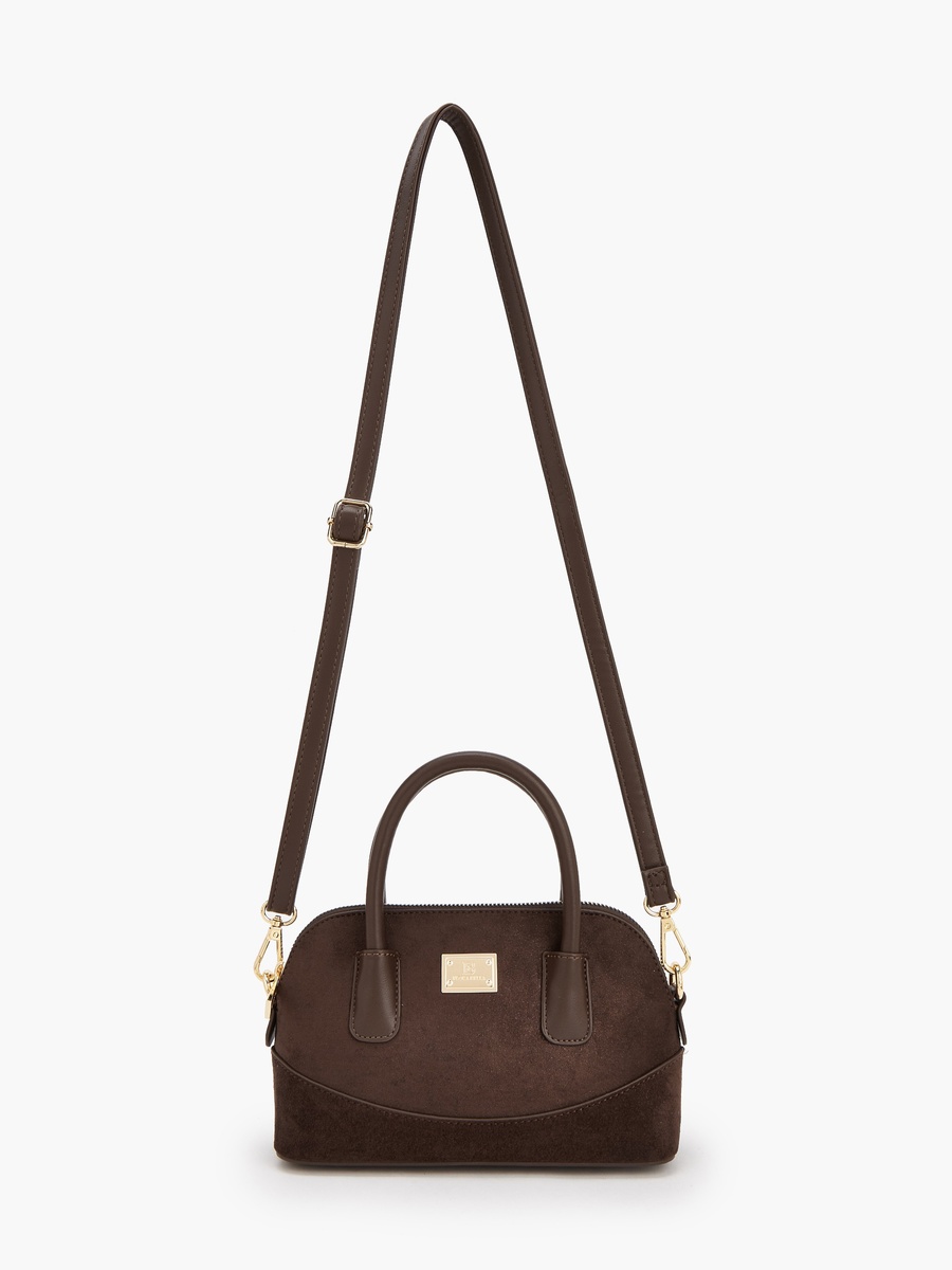Solid Crossbody Bag with Zip Closure