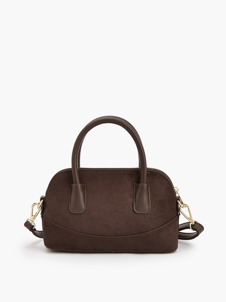 Solid Crossbody Bag with Zip Closure