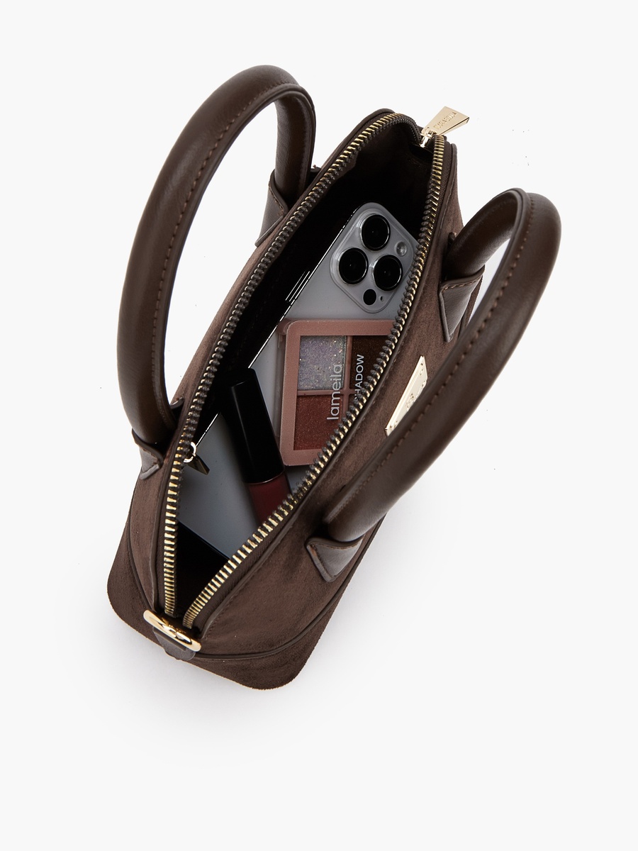 Solid Crossbody Bag with Zip Closure