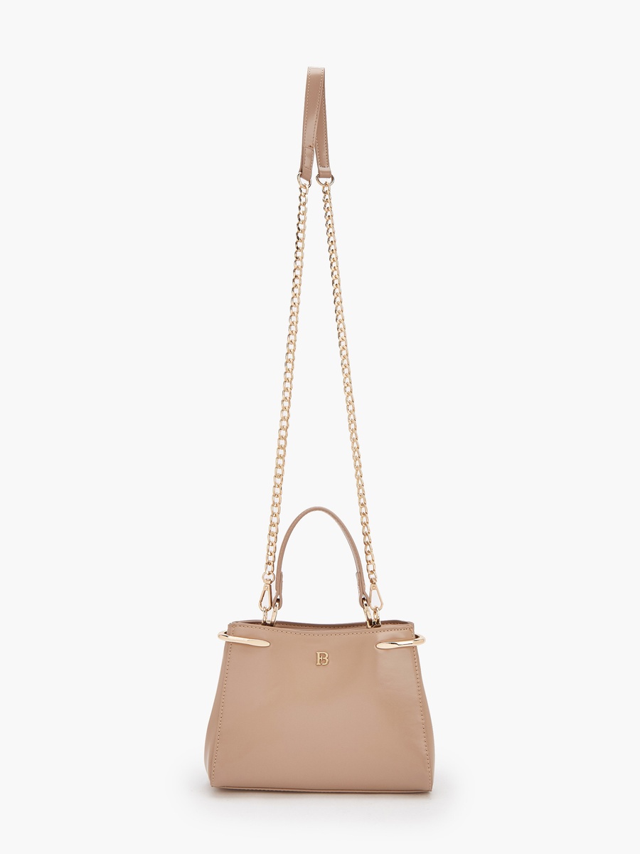 Solid Crossbody Bag with Chain Strap