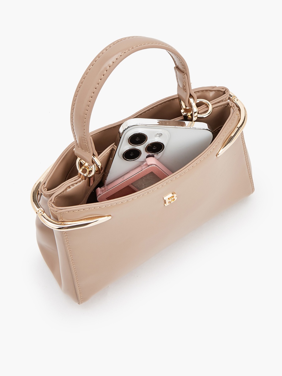 Solid Crossbody Bag with Chain Strap