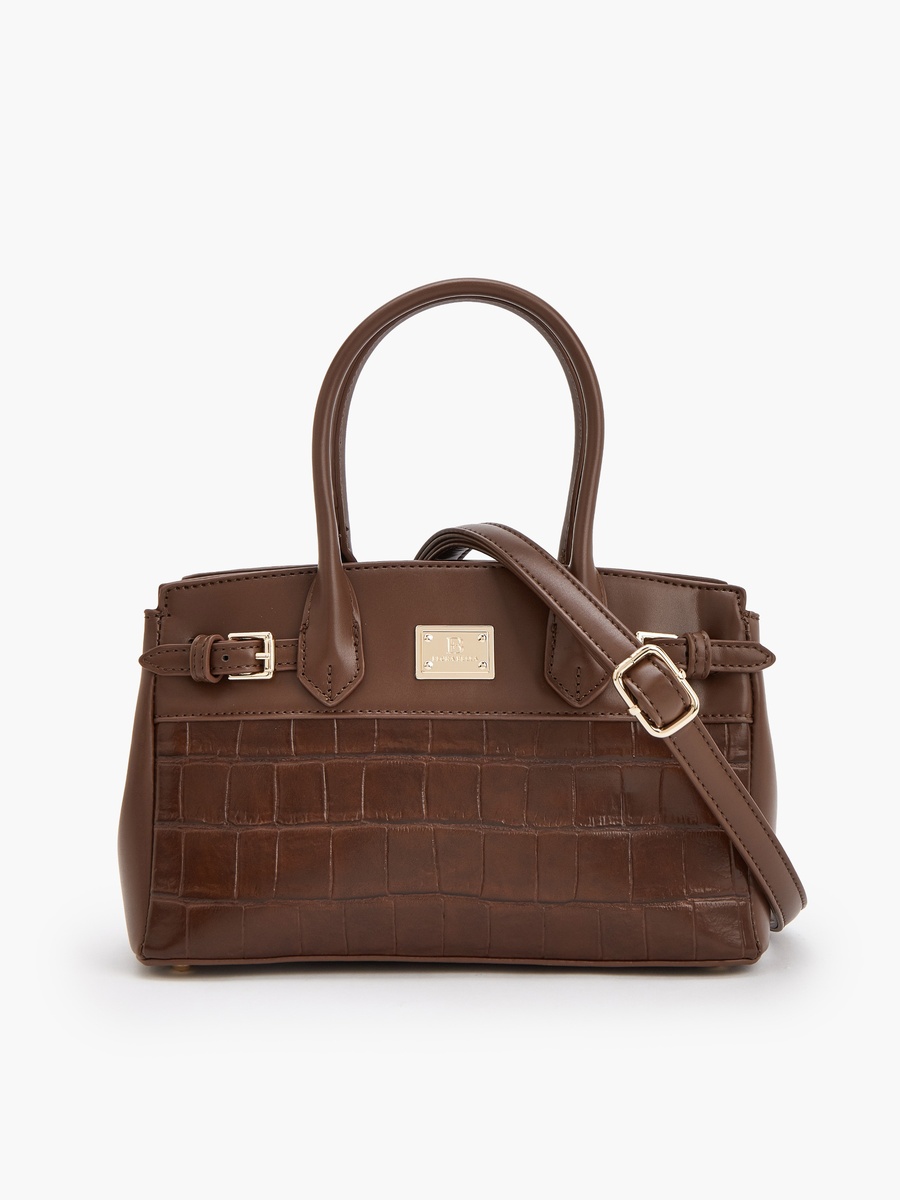 Textured Crossbody Bag with Detachable Strap