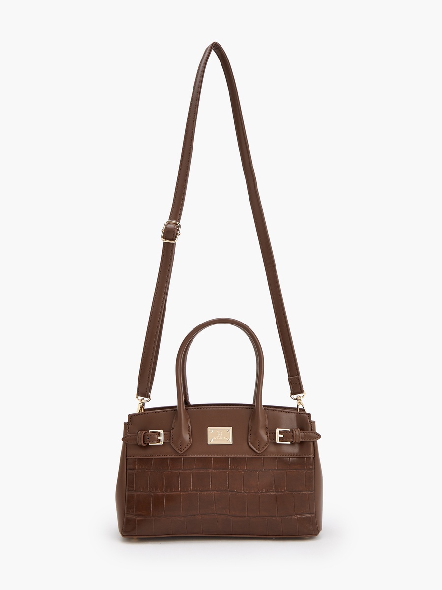Textured Crossbody Bag with Detachable Strap
