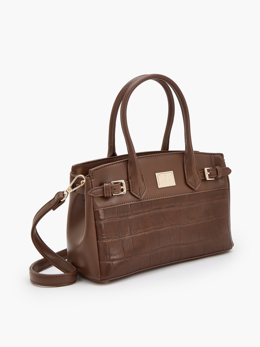 Textured Crossbody Bag with Detachable Strap