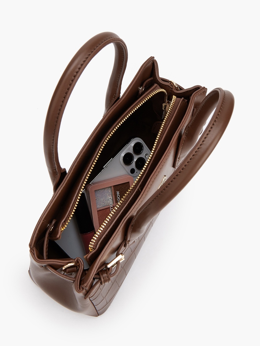 Textured Crossbody Bag with Detachable Strap