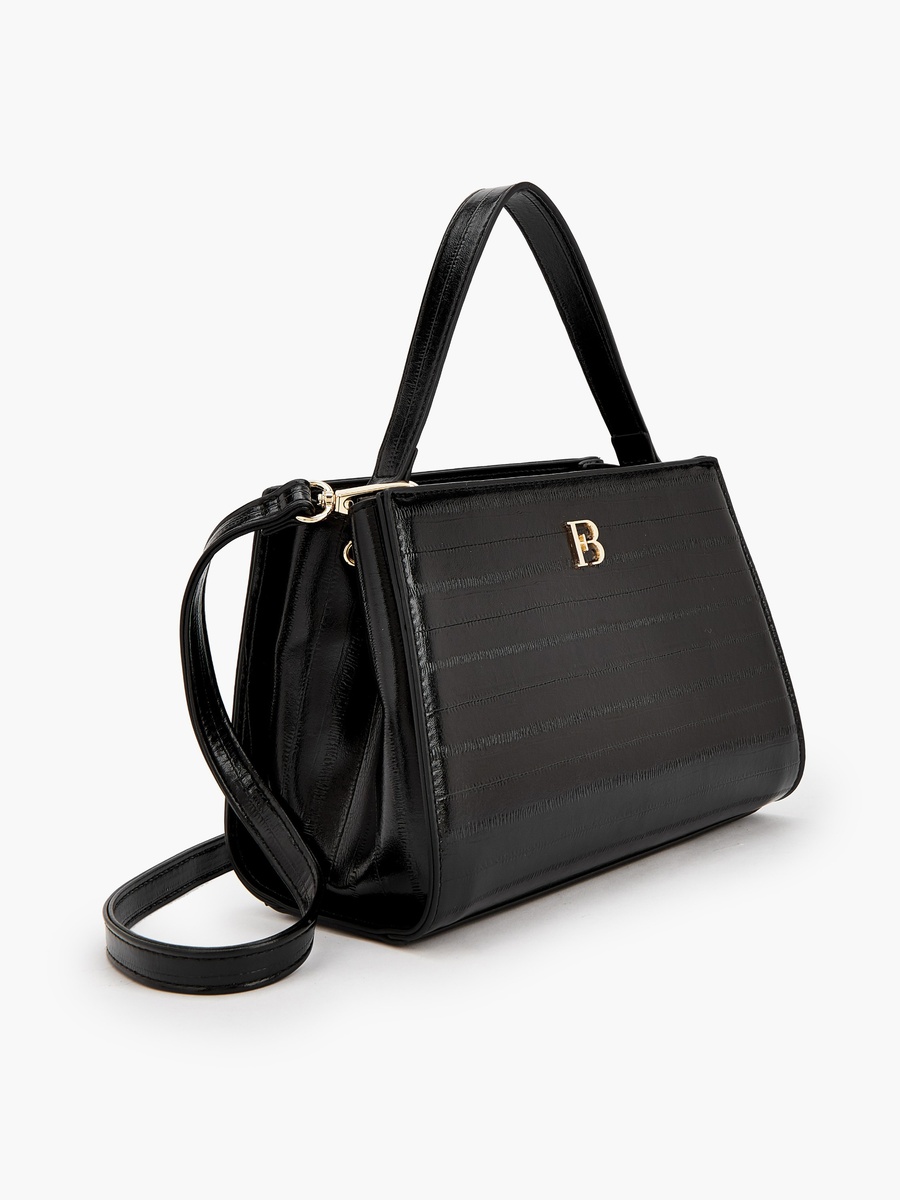 Textured Shoulder Bag with Detachable Strap