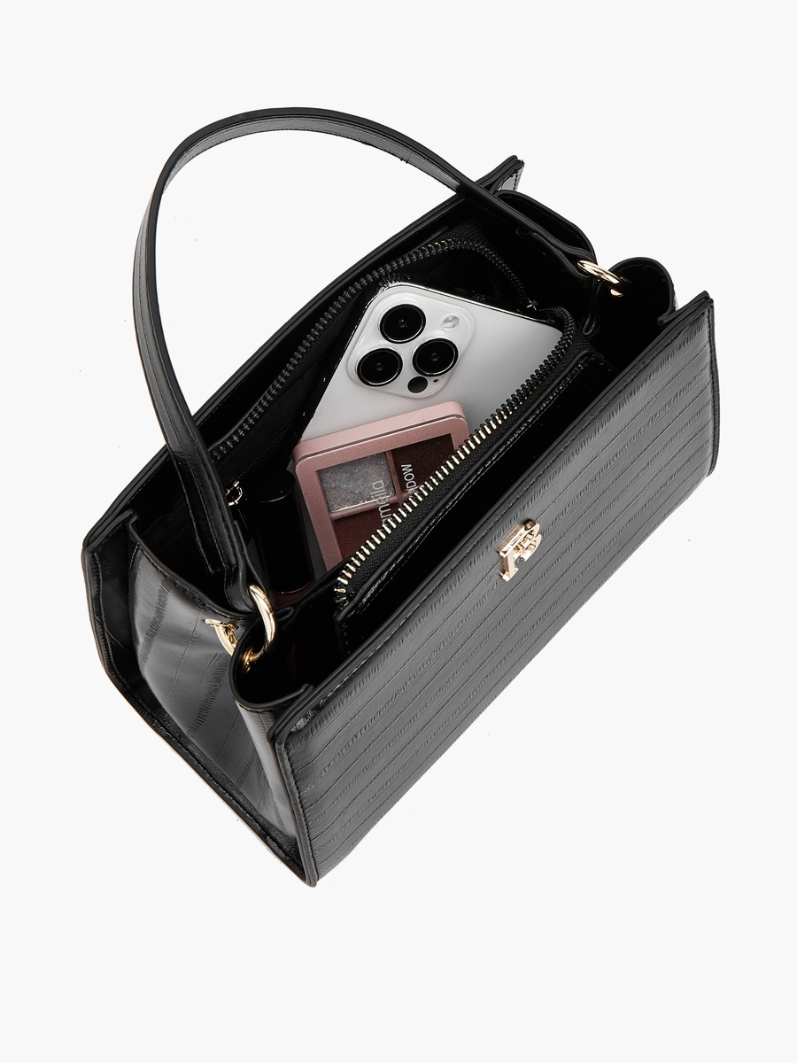 Textured Shoulder Bag with Detachable Strap