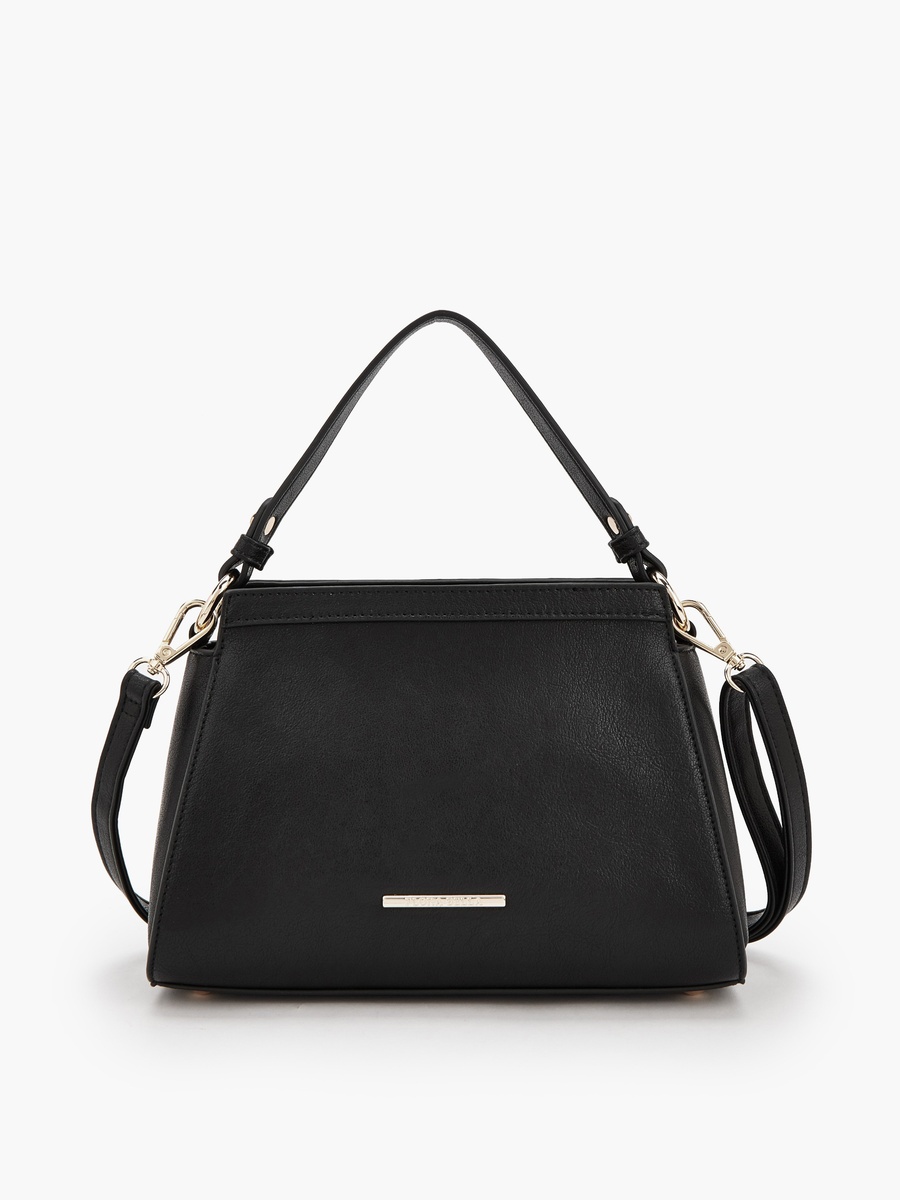 Panelled Shoulder Bag with Zip Closure