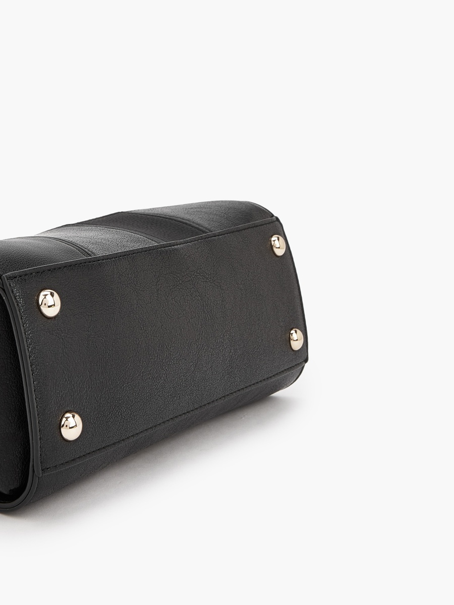 Panelled Shoulder Bag with Zip Closure