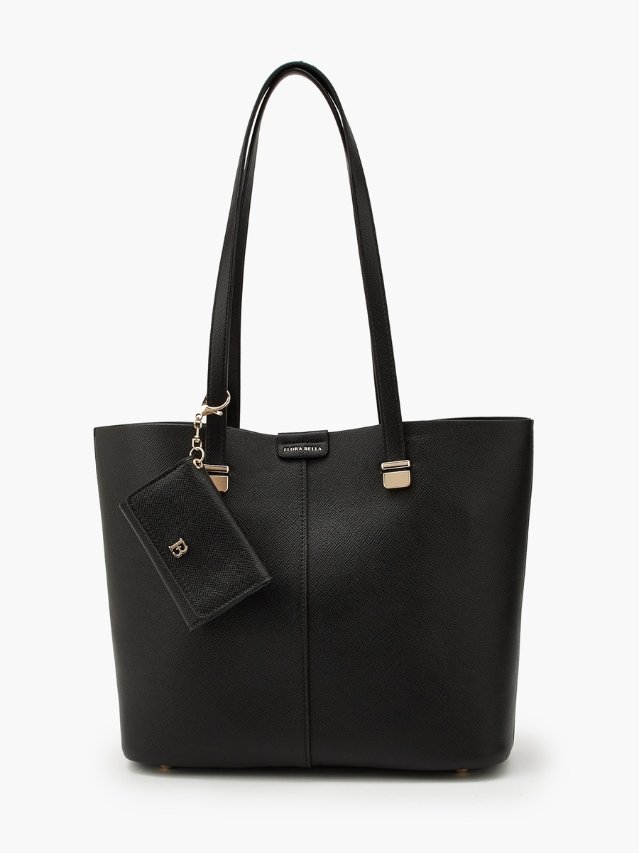 Textured Tote Bag with Pouch and Card Holder