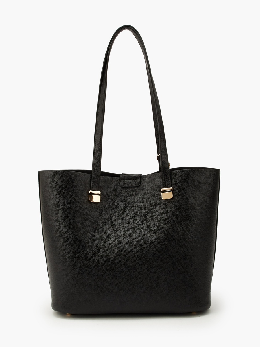 Textured Tote Bag with Pouch and Card Holder