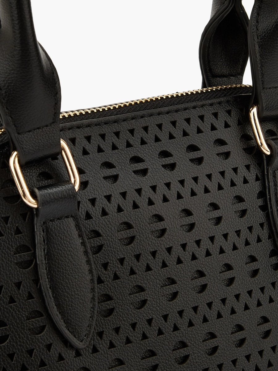 Laser Cut Satchel Bag with Detachable Strap