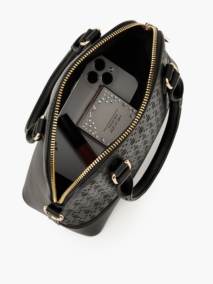 Laser Cut Satchel Bag with Detachable Strap