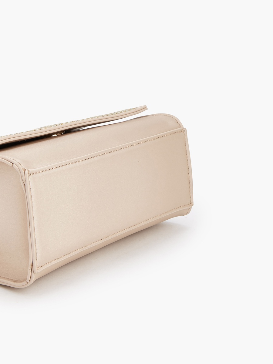 Embellished Satchel Bag with Detachable Strap