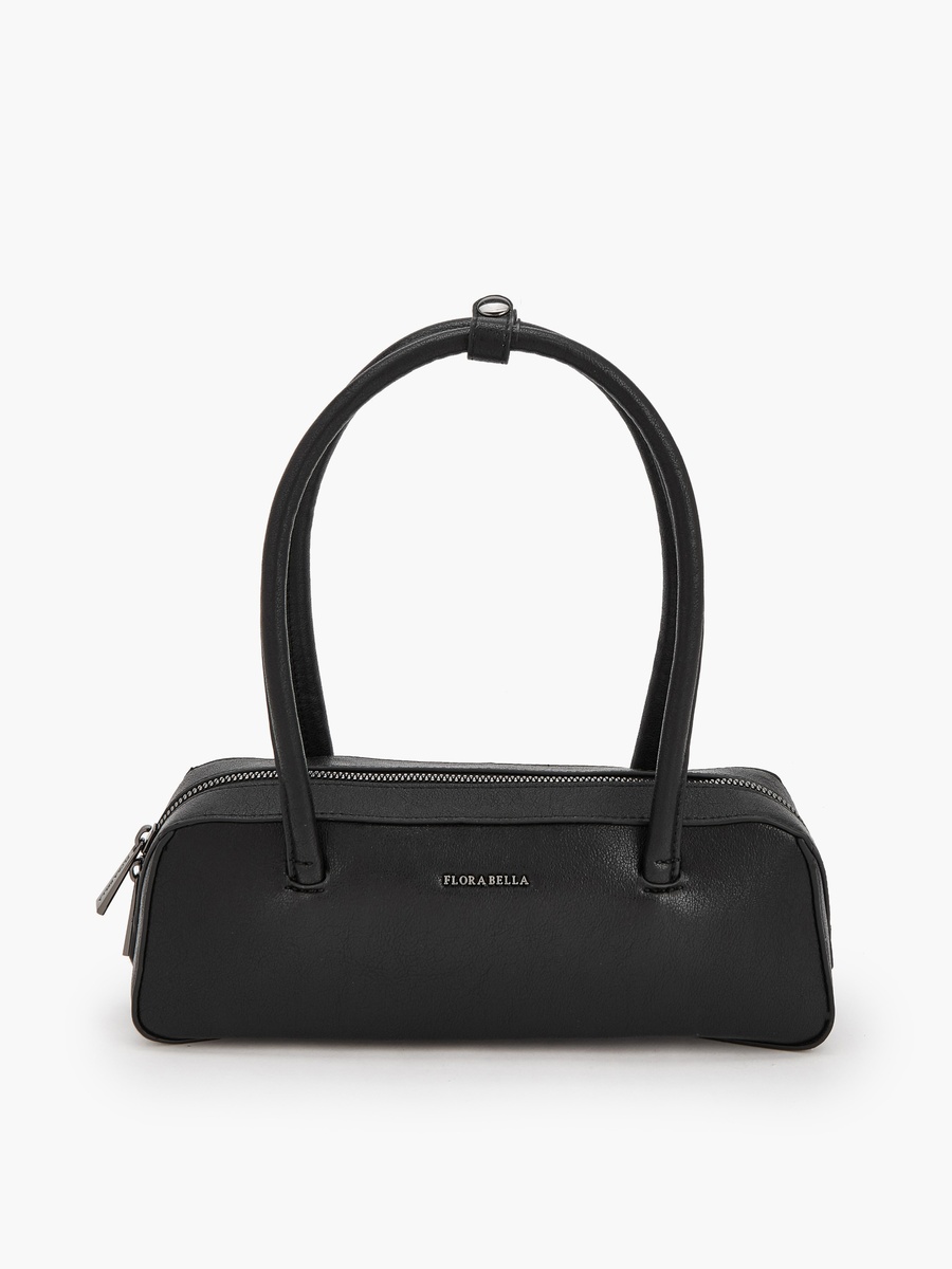 Solid Shoulder Bag with Zip Closure